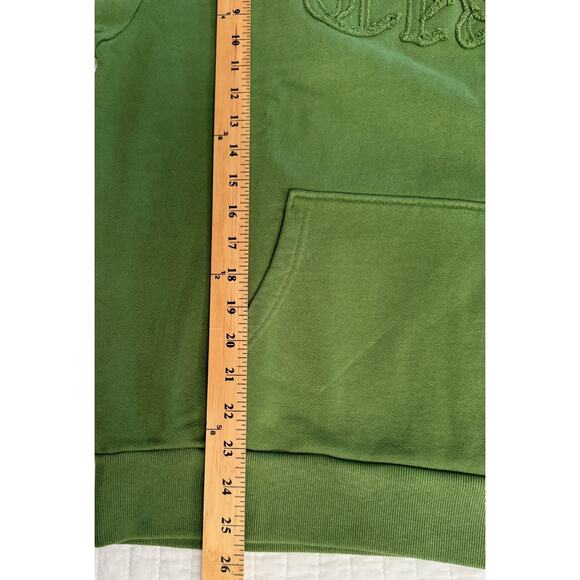 Denim Tears Hoodie Mens Large Green Cotton Embroidered Tears Pullover Sweatshirt - Picture 6 of 10